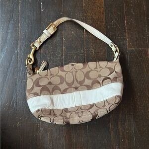 Coach Brown and Cream Shoulder Bag